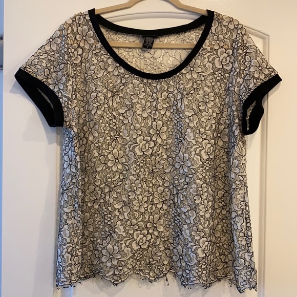 raw hem lace shirt. - Picture 1 of 5